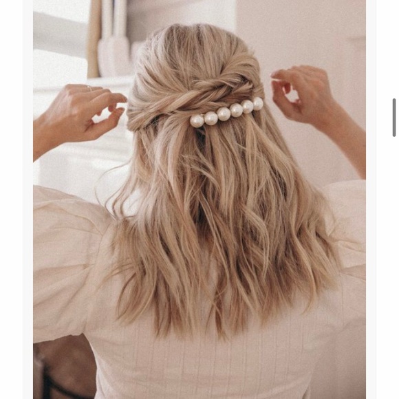 ZARA Hair Clip Pearl Set Rose Gold Jumbo Duo NEW - Picture 12 of 15